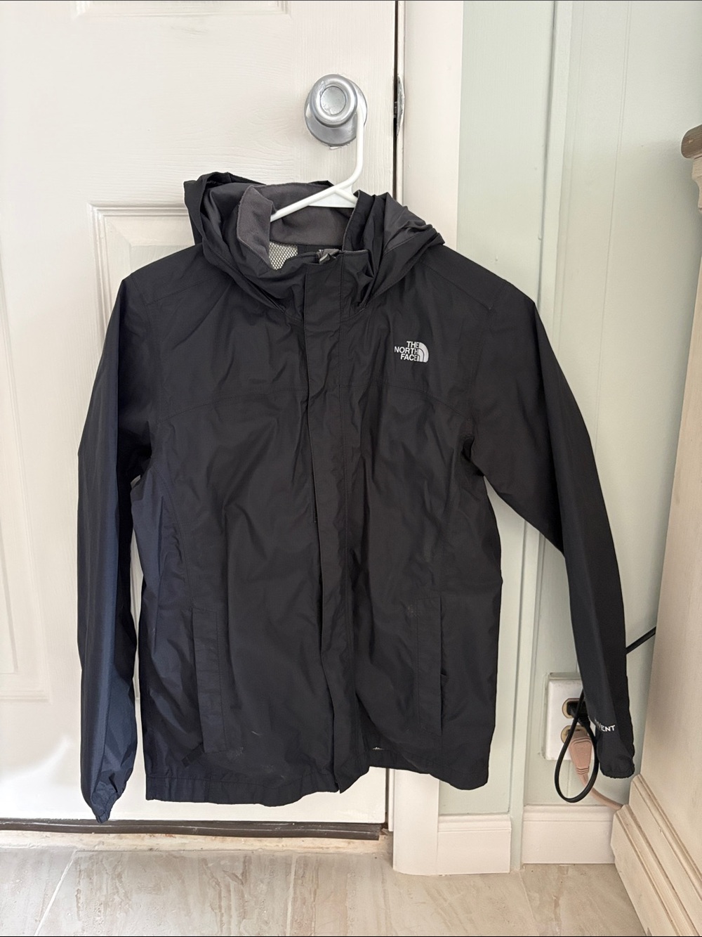 The North Face Black Hooded Raincoat Jacket